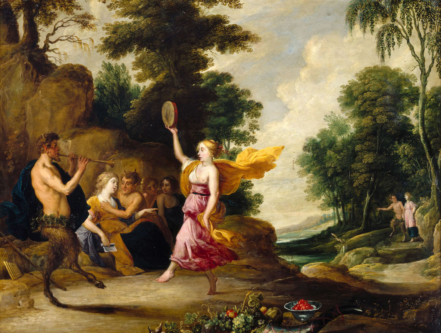 Pan Playing the Flute before Nymphs and Satyrs